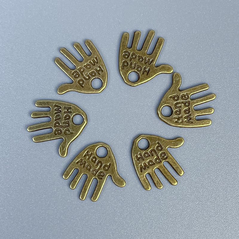 Pendant Findings Hand of Fatima Bronze Tone 12x11x1mm± hole 1.5mm± packaging 20 g (~50 pcs)