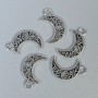 Pendant Findings Moon, silver color, size 18x11x1.5 mm, hole 2 mm, packaging 14 pcs