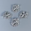 Pendant Fittings Dragon color: silver, size 21×17×7 mm± hole diameter 1.2 mm± packaging 4 pcs