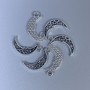 Pendant Finding Moon color: silver, sizes 18x9-51, 5mm+- hole, diameter 1.5mm+- packaging 32 pcs