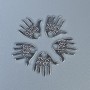 Pendant hardware palm Hand Made metal color silver, sizes 12x11x1mm+- hole diameter 1.5mm+- packaging 20g (~50 pcs)