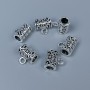 Bail Findings, metal color: silver, sizes 14×13×8 mm ±, holes diameter 5 mm ±, diameter 2.5 mm ±, packaging 10 pcs