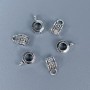 Bail findings color: silver, size 10x5x6 mm +/- holes, diameter 4 mm +/-, diameter 2 mm +/- packaged 20 g (~27 pcs)
