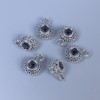 Oval Bail Clip in Silver Metal Color, size 11x8x6 mm with holes, diameter 3.5 mm±, diameter 2 mm±, packaging 20 g (~18 pcs)