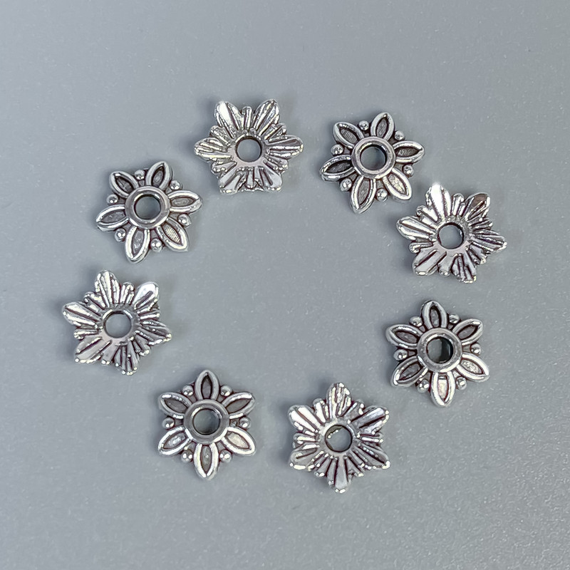 Caps for Bead Caps in Silver Color, 7×1 mm± hole 1.5 mm± packaging 80 pcs