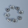 Cap end findings for beads, cap pendant, metal color silver, d8x4, 5x1-mm± hole, diameter 2mm±, packaging 32 pcs