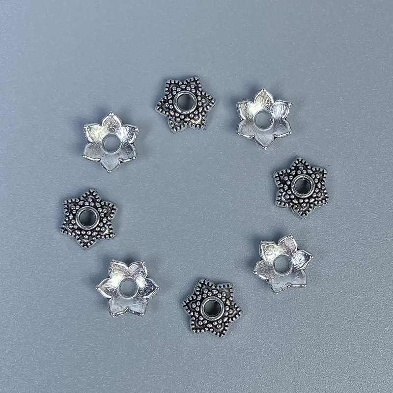 Cap cap findings for seed beads, metal color silver, diameter 7×1mm± hole 2mm± packaging 20g (~88 pcs)