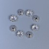 Ribbon end cap for beads, silver color, diameter 6x0.8mm +- hole 1mm+- packaging 20g (~160 pcs)