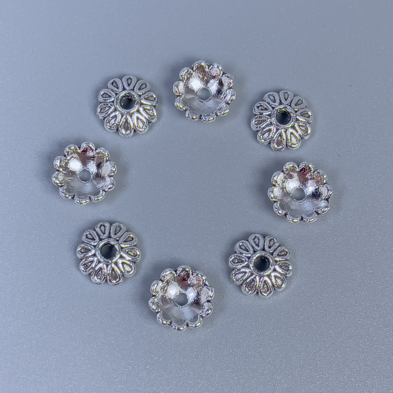Cap cap Findings for Bead in Silver Color 7x1mm ± hole diameter 1.5mm ± packaging 20 g (~65 pcs)