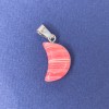 Pendant Moon Rhodonite Natural Stone 11x18x5x28mm+