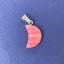 Pendant Moon Rhodonite Natural Stone 11x18x5x28mm+
