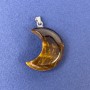 Pendant Moon Tiger's Eye Natural Stone 25×20×9×32 mm+