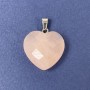 Heart Pendant Pink Quartz Natural Faceted Stone 20×20×8×25mm+
