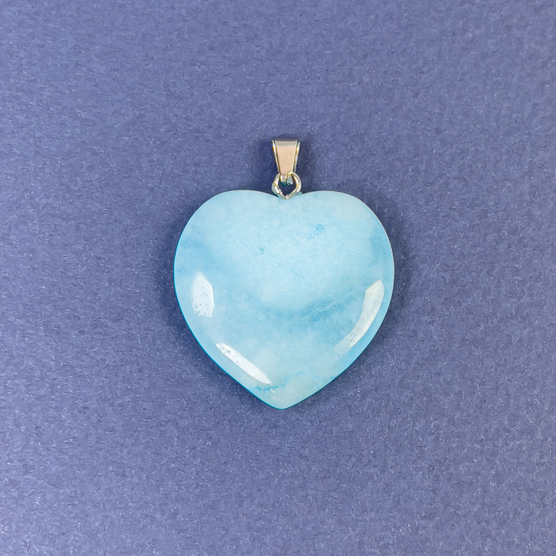Heart Pendant Aquamarine (stone toning) 25x25x8x30mm+