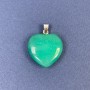 Heart Pendant Chrysoprase (tinted stone) 20x20x6x30 mm+