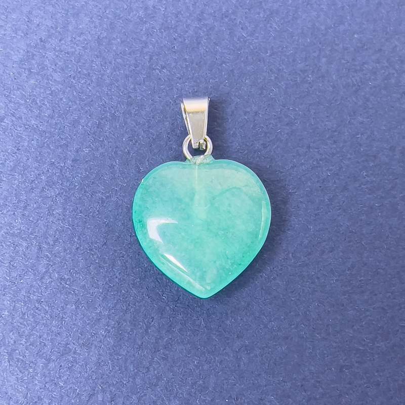 Heart Pendant Aquamarine (tinted stone) 16x16x6x25mm+