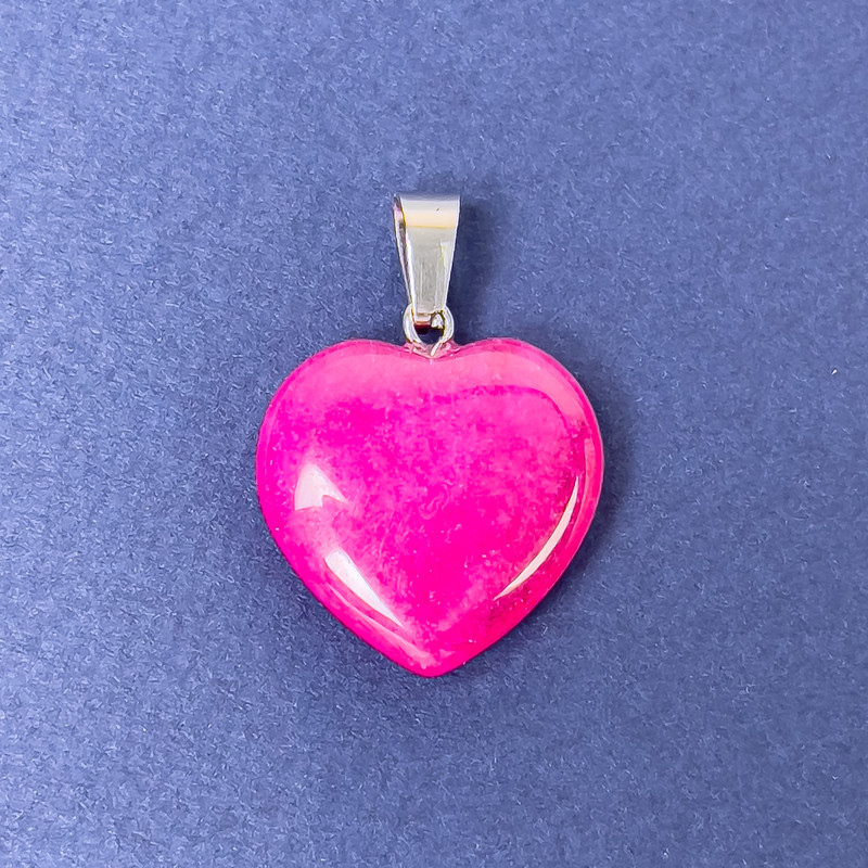 Pendant Heart Tourmaline (toned stone) 20x20x6x30mm+