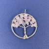 Tree of Life Pendant Pink Quartz Natural Stone 31x36mm+