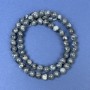 Larvikite Beads on Thread, Smooth Round Bead, 7mm Ø, 39cm Length