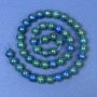 Azurite Beads on Thread, Smooth Round Beads, diameter 8.5mm ±, length 37cm ±