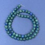 Azurite Beads on Thread Smooth Round Bead, 7mm diameter ±, length 38cm ±
