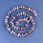 Lepidolite Beads, tumbled, 9×4 mm ± with seed beads on thread, length 38 cm+