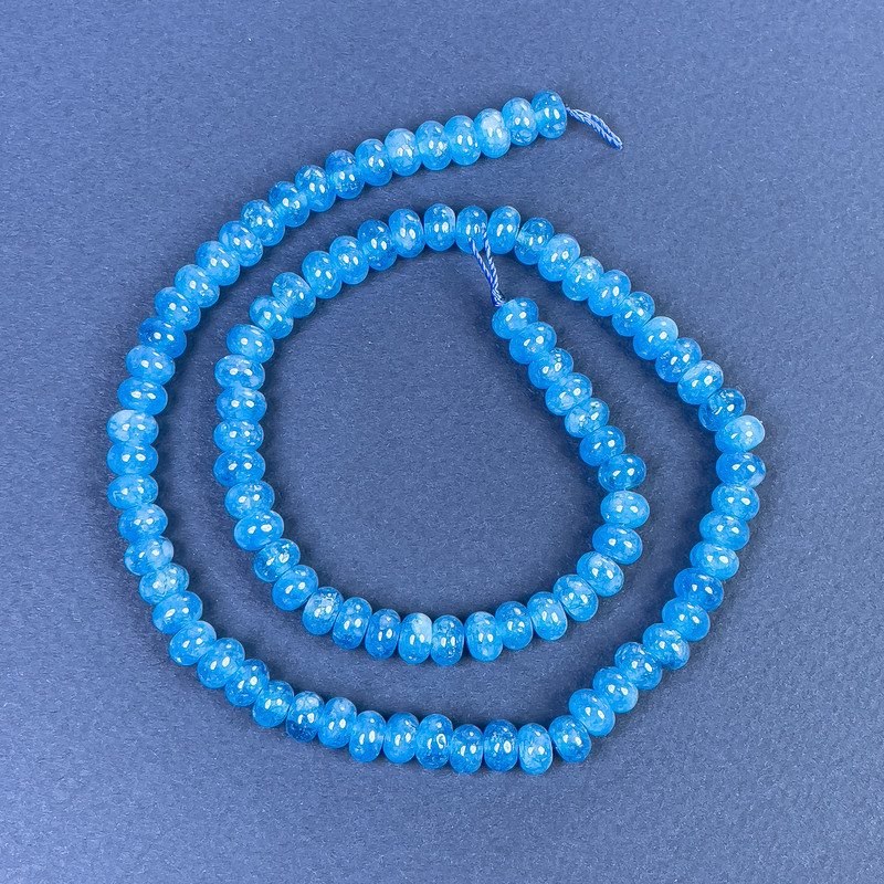 Apatite Rondelle Beads 6x4mm on a Thread, 38cm+ Length