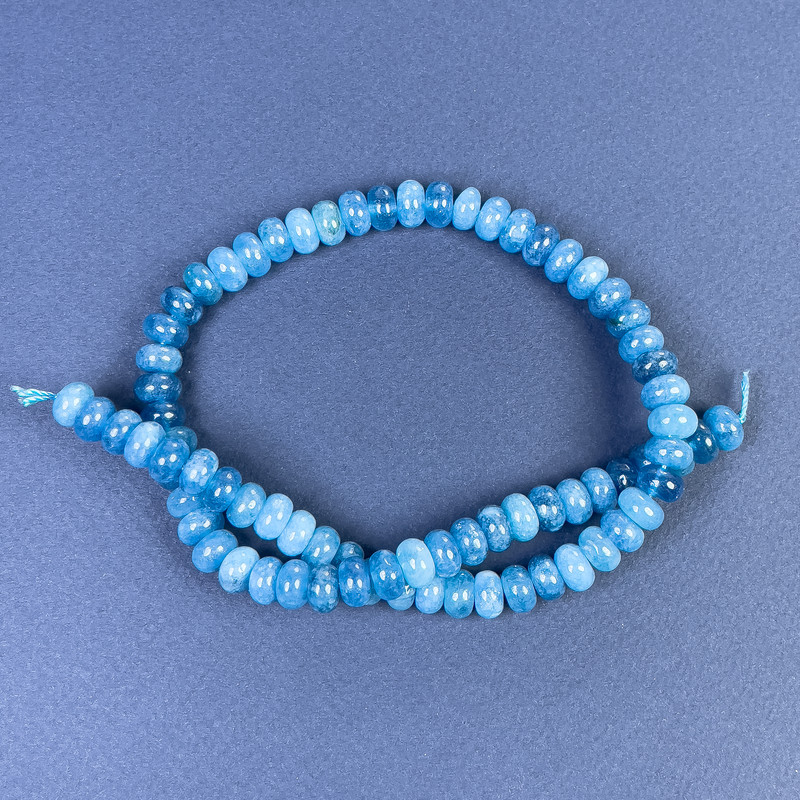Apatite Rondelle Beads 8x5mm on Thread, 38cm Length+