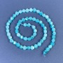 Aquamarine Faceted Diamond-shaped Beads 6x5mm on Thread, 39cm+ Length