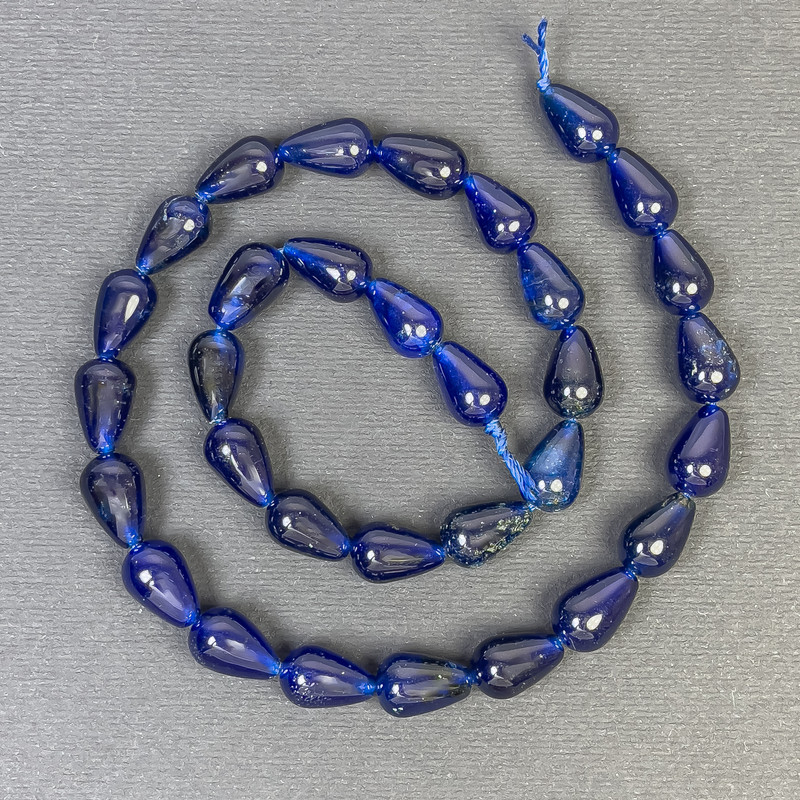 Tinted Quartz Beads Drop 12x8mm on Thread, 38cm+ Length