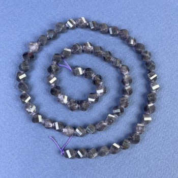 Iolite Beads Faceted Diamond-shaped 6x5mm on Thread, 38cm+ Length