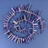 Charoite Chips with Seed Beads on Strand, Approx. 15-19x2-6 mm, 40+ cm