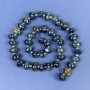 Tiger's Eye Beads tumbled 9x9mm on thread, 41cm+ length with Miyuki beads