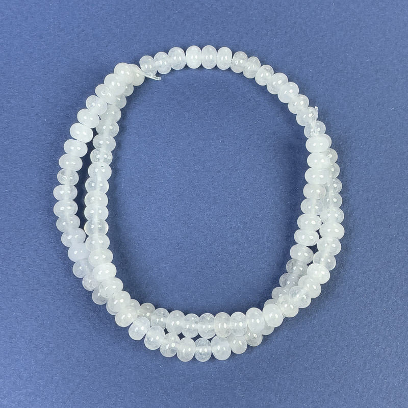 Beads Mountain Crystal Rondelle 6x4mm +- on a thread, length 38cm+