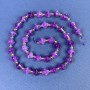 Sugilite Beads Faceted Diamond 8x8mm on Thread with 3mm Seed Beads - total length 37cm