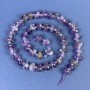 Amethyst Beads Tumbled 10x5mm+- on Thread with Smaller Beads 3mm+-, Length 38cm+
