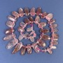 Strawberry Quartz Beads, Faceted, on Thread 15-24-11mm+ with 3mm Seed Beads on Thread, 39cm+ length