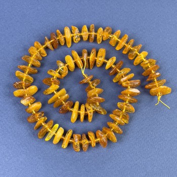 Amber Beads Chip with Seed Beads on Thread 39 cm+
