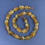 Citrine Beads Faceted Cylinders 14x9mm+- on Thread with Seed Beads 4x2, Length 39cm+