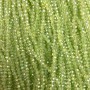 Beads Czech Crystal salad-green 3x3mm, garnet round-cuts, length 32cm
