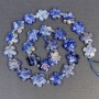 Sodalite Beads, Natural Stone Flower Shape, 15×6 mm ± hole 1 mm ±, Bead strand 41 cm ±
