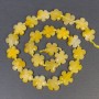 Calcite Beads Yellow natural stone flower, diameter 15x6mm± hole diameter 1mm±, beads diameter 3mm, length 41cm+