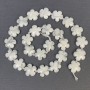 Howlite Beads in Flower Shape, natural stone, diameter 15×6 mm±, hole 1 mm±, bead diameter 3 mm, length 41 cm+