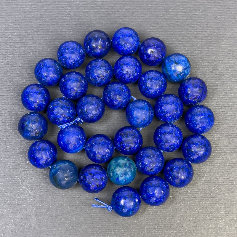 Lapis Lazuli Beads Smooth Ball 12 mm diameter, hole 1 mm, length 39 cm+