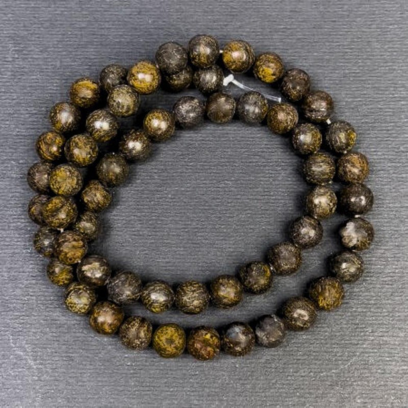 Bronzite Beads natural stone smooth ball, diameter 6.5+ mm hole 1.5mm+-, length 38cm+-