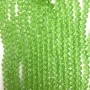 Beads Czech Crystal on Thread Light Green Transparent Faceted Rondelle, 8x6mm + -, length 40cm +