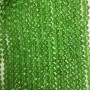 Czech Crystal Beads on Thread, green transparent faceted rondelle, diameter 8x6mm + -, length 40cm +