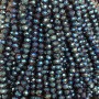 Czech Crystal Beads blue with coating, faceted rondelle, diameter 8x6mm + -, length 40cm +