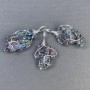 Copper Pyrite Rainbow Pendant with Electroplated Finish Untreated in Wrapping, Diameter assorted 35-45×9-22mm+