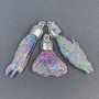 Rainbow Kyanite Pendant, unpolished, galvanized, assorted diameter 70x30x12-53x20x8mm+